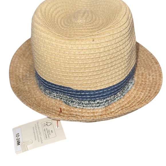 🌹NWT:Cat & Jack Tan Fedora with Blue Band - Picture 2 of 3